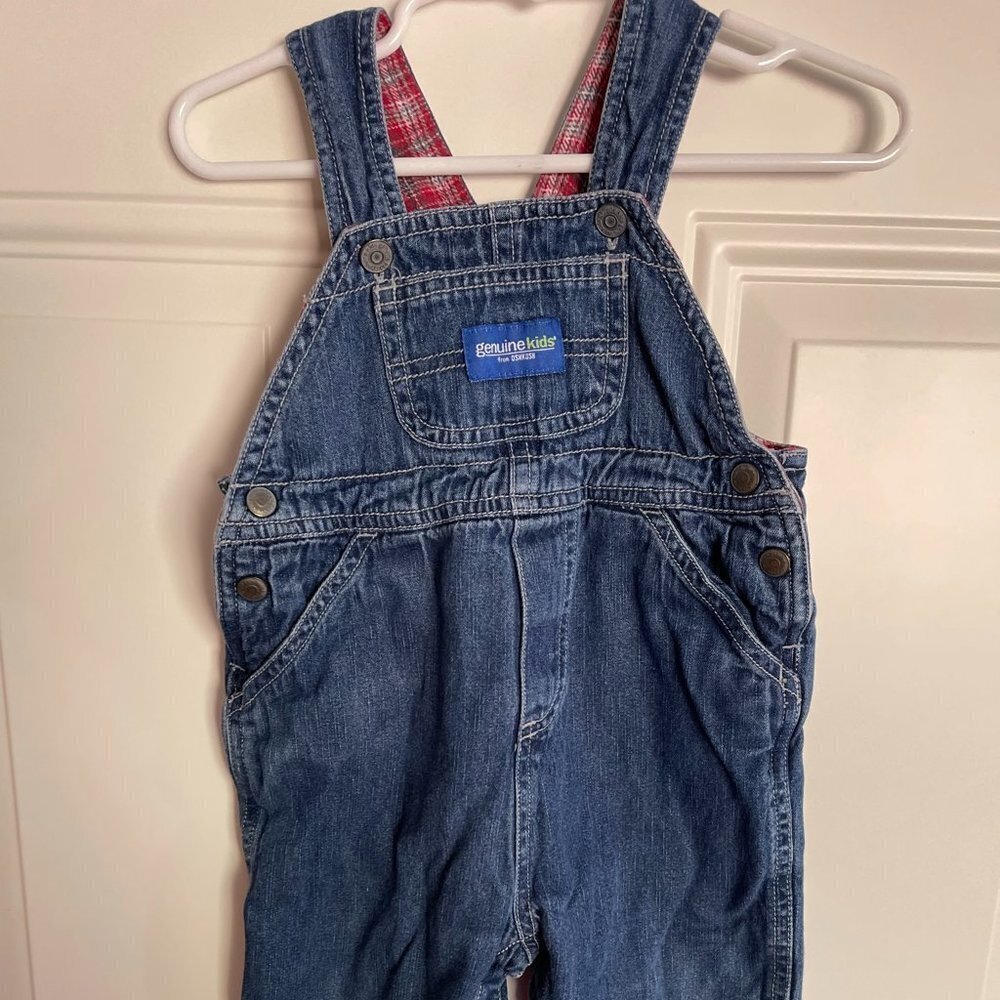 GENUINE Oshkosh B'gosh Lined Denim Coveralls Size 9m Kids, Children's